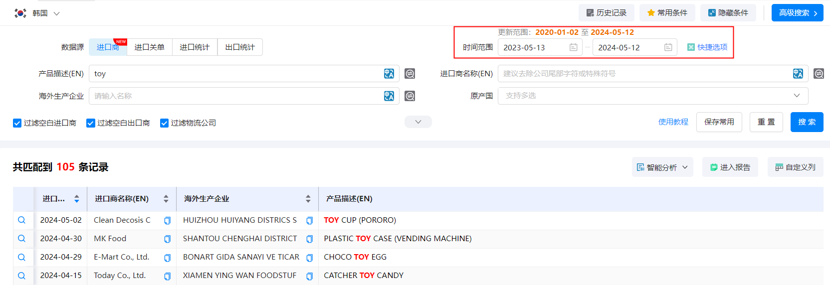 韩国外贸数据,外贸数据,威九国际V9外贸数据