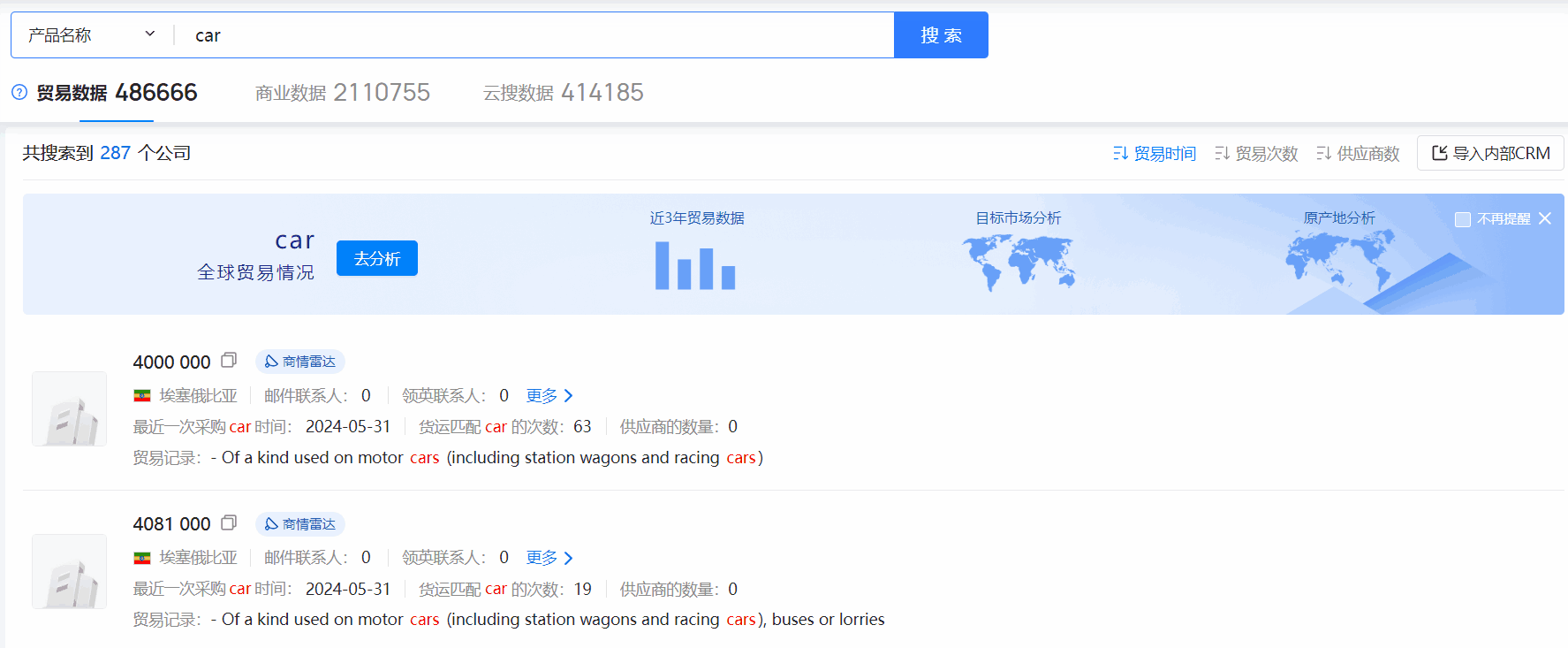 埃塞俄比亚海关数据,海关数据,威九国际V9海关数据