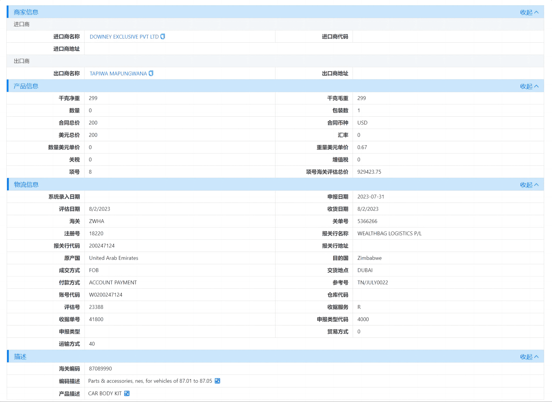 津巴布韦海关数据,海关数据,威九国际V9海关数据